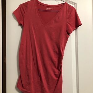 Pink short sleeve maternity shirt size small